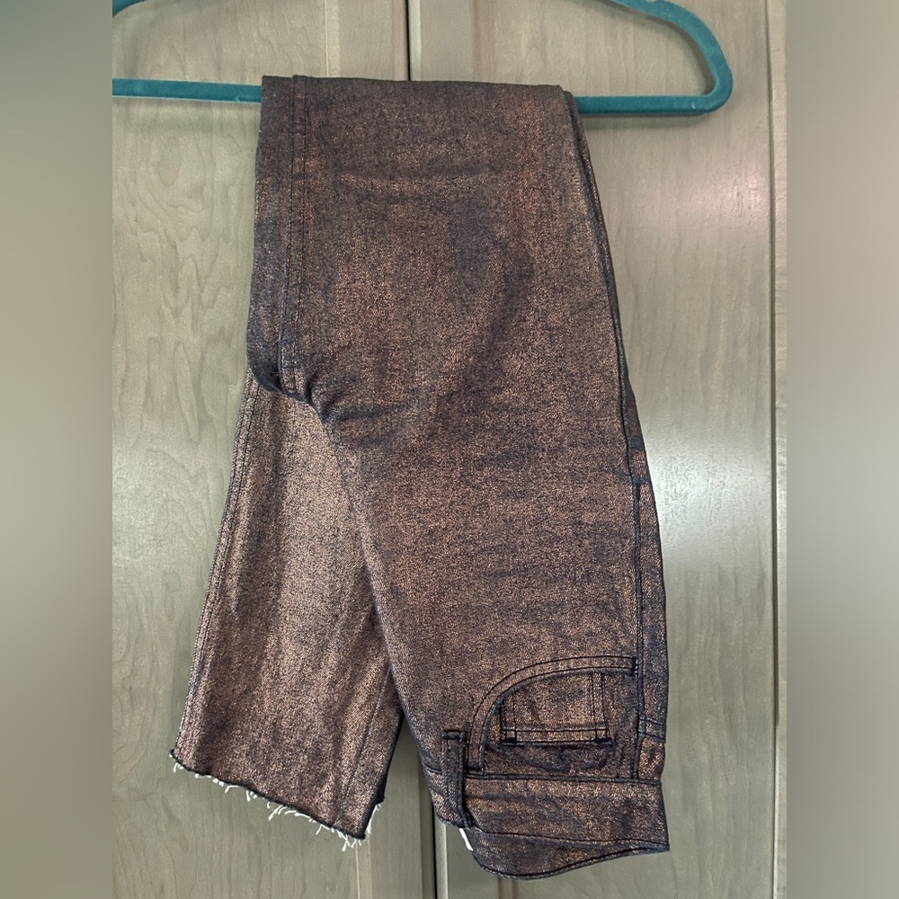 Pink metallic American Apparel denim high rise jeans size 24